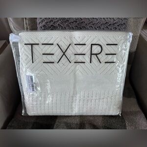 NEW Fishers Finery Texere 100% Organic Cotton Diamond Jacquard Towel Set WHITE